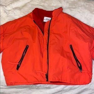 Orange puffer jacket